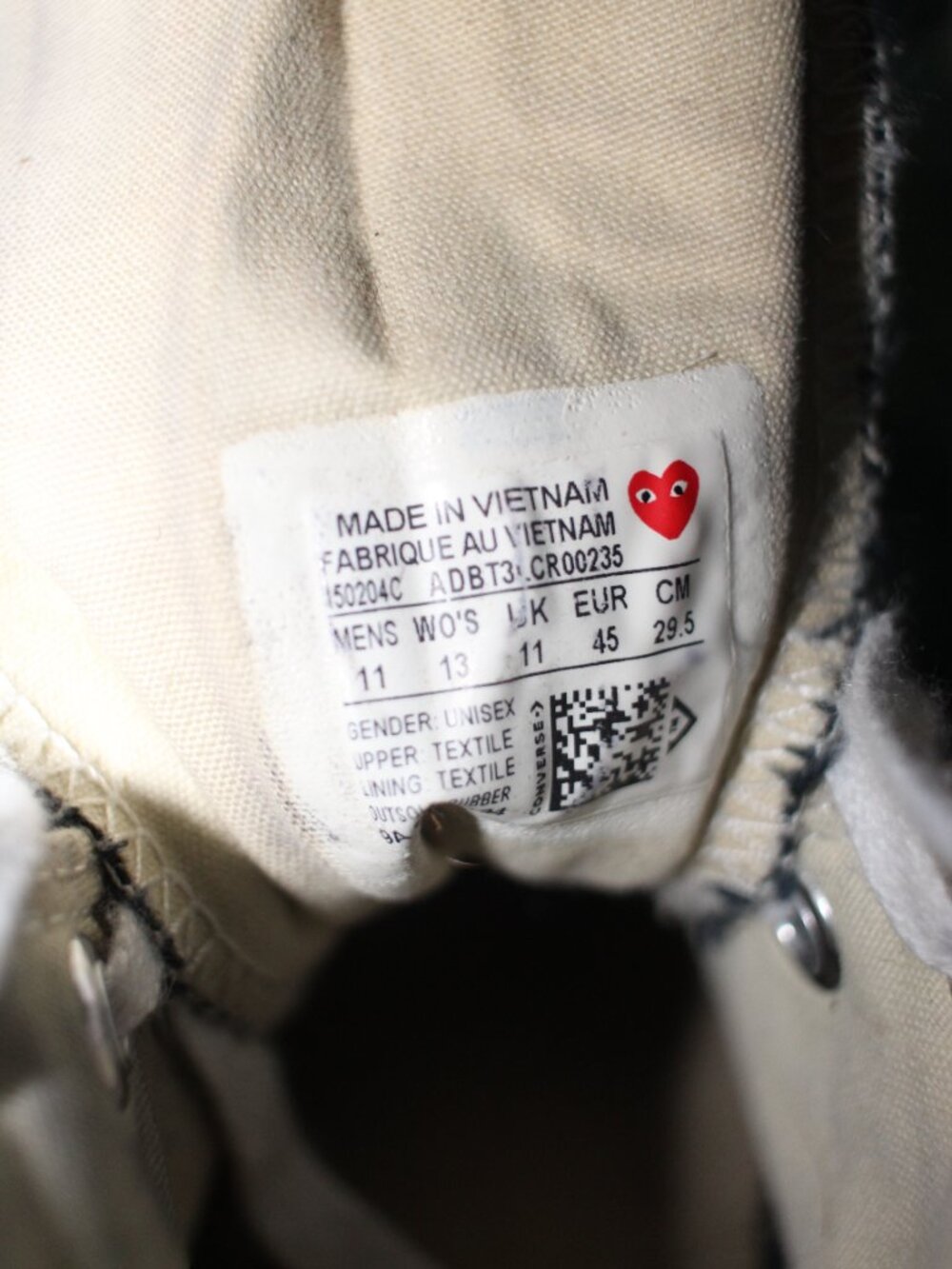 Size 11 - Converse Chuck Taylor All Star High x Comme des Garcons Play - Picture 7 of 8